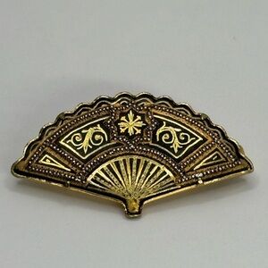 Cierre Antique Damascene star Motif fan Brooch